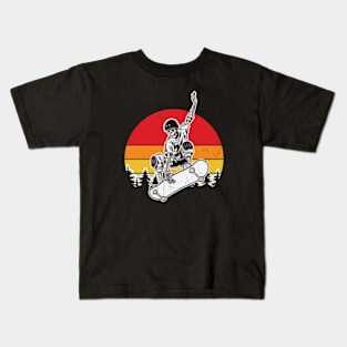 Vintage Skeleton Skater Kids T-Shirt